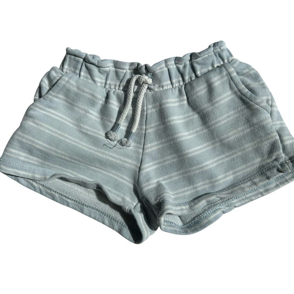Zara Girls Blue Striped Pull-On Shorts - Size 7